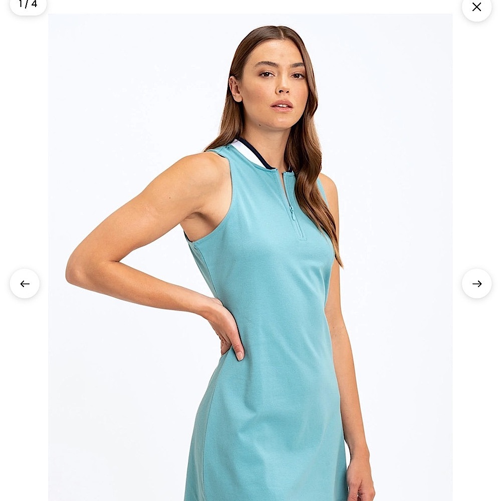 NWT Threads 4 Thought Aqua ELLIANA 1/4 ZIP TANK DRESS Size M